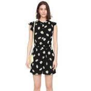 Kate Spade Black Daisy Dot Crepe Romper Size 4